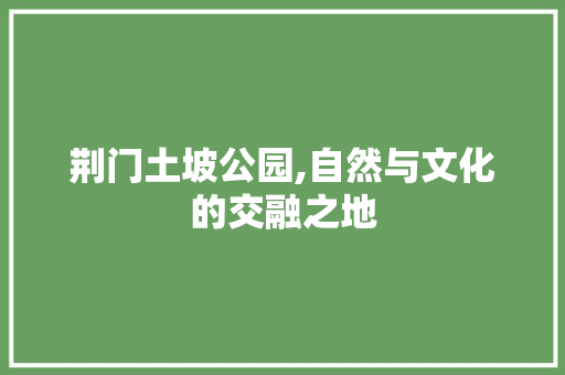 荆门土坡公园,自然与文化的交融之地