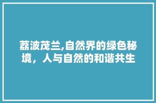 荔波茂兰,自然界的绿色秘境，人与自然的和谐共生