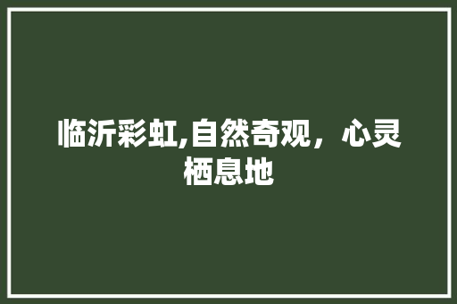 临沂彩虹,自然奇观，心灵栖息地