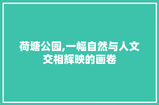 荷塘公园,一幅自然与人文交相辉映的画卷