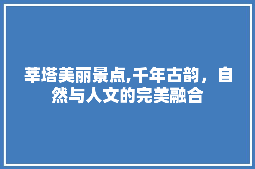 莘塔美丽景点,千年古韵，自然与人文的完美融合