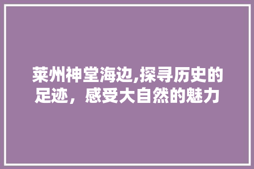 莱州神堂海边,探寻历史的足迹，感受大自然的魅力