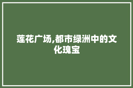 莲花广场,都市绿洲中的文化瑰宝