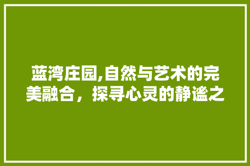 蓝湾庄园,自然与艺术的完美融合，探寻心灵的静谧之地