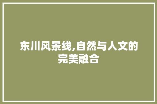 东川风景线,自然与人文的完美融合