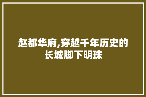 赵都华府,穿越千年历史的长城脚下明珠