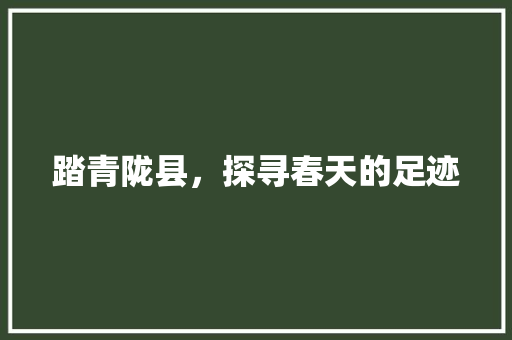 踏青陇县，探寻春天的足迹