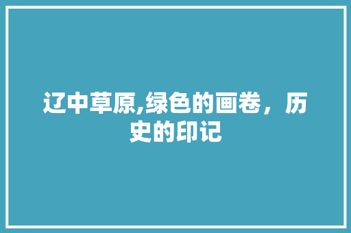 辽中草原,绿色的画卷，历史的印记