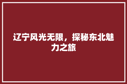 辽宁风光无限，探秘东北魅力之旅