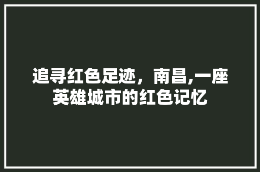 追寻红色足迹，南昌,一座英雄城市的红色记忆