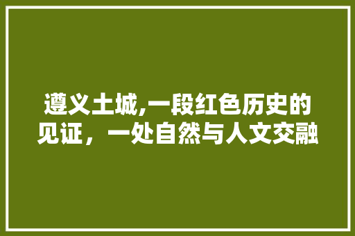 遵义土城,一段红色历史的见证，一处自然与人文交融的胜地