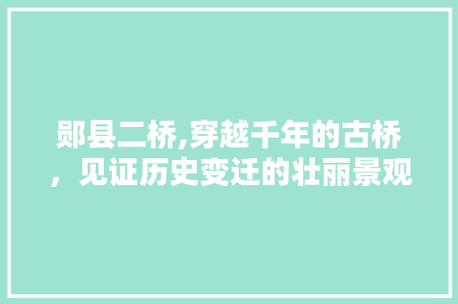 郧县二桥,穿越千年的古桥，见证历史变迁的壮丽景观