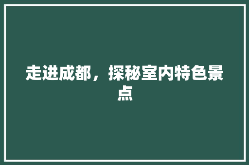 走进成都，探秘室内特色景点