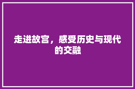 走进故宫，感受历史与现代的交融