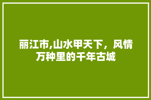 丽江市,山水甲天下，风情万种里的千年古城  第1张