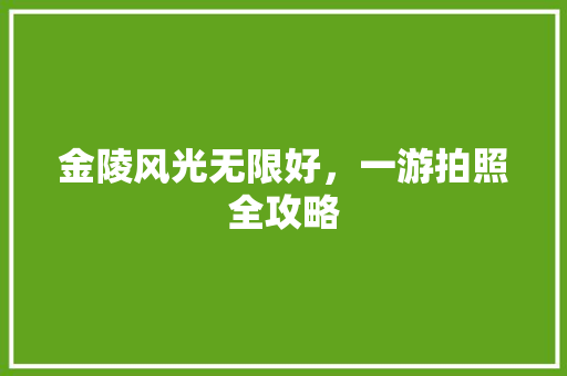 金陵风光无限好，一游拍照全攻略