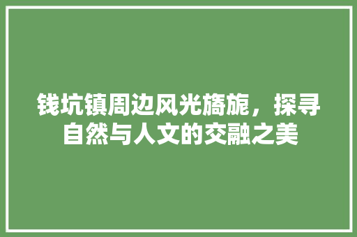 钱坑镇周边风光旖旎，探寻自然与人文的交融之美