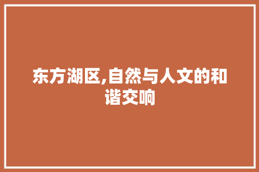 东方湖区,自然与人文的和谐交响