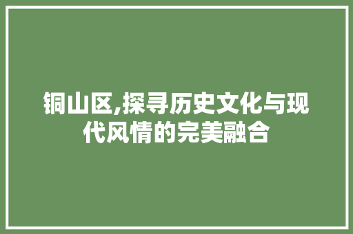 铜山区,探寻历史文化与现代风情的完美融合  第1张