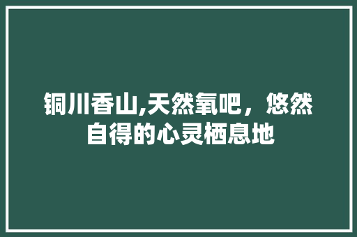 铜川香山,天然氧吧，悠然自得的心灵栖息地