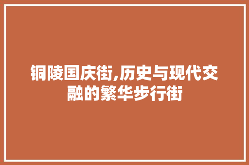 铜陵国庆街,历史与现代交融的繁华步行街