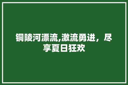 铜陵河漂流,激流勇进，尽享夏日狂欢