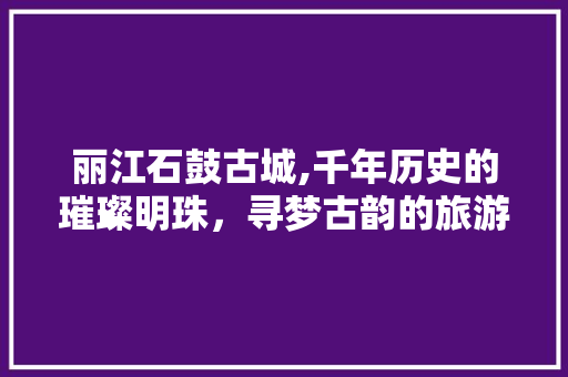 丽江石鼓古城,千年历史的璀璨明珠，寻梦古韵的旅游胜地  第1张