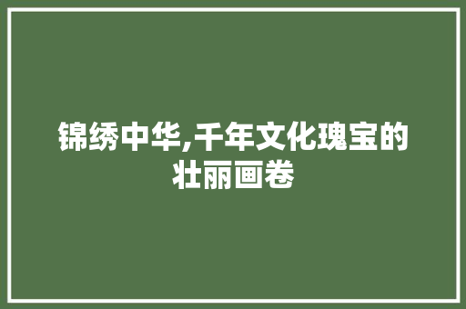 锦绣中华,千年文化瑰宝的壮丽画卷