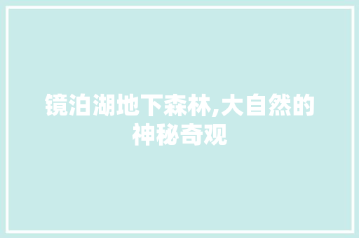 镜泊湖地下森林,大自然的神秘奇观