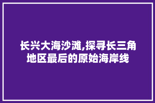 长兴大海沙滩,探寻长三角地区最后的原始海岸线