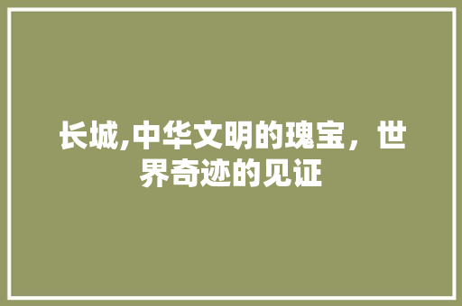 长城,中华文明的瑰宝，世界奇迹的见证