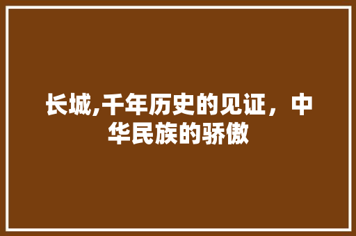 长城,千年历史的见证，中华民族的骄傲