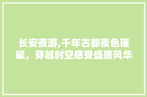 长安夜游,千年古都夜色璀璨，穿越时空感受盛唐风华