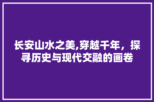 长安山水之美,穿越千年，探寻历史与现代交融的画卷