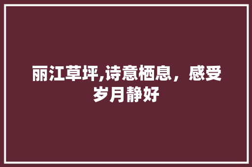 丽江草坪,诗意栖息，感受岁月静好