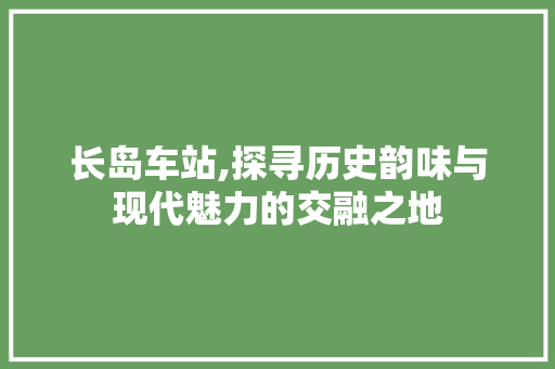 长岛车站,探寻历史韵味与现代魅力的交融之地