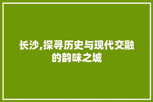 长沙,探寻历史与现代交融的韵味之城