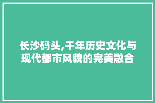 长沙码头,千年历史文化与现代都市风貌的完美融合