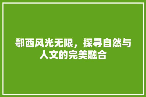 鄂西风光无限，探寻自然与人文的完美融合  第1张