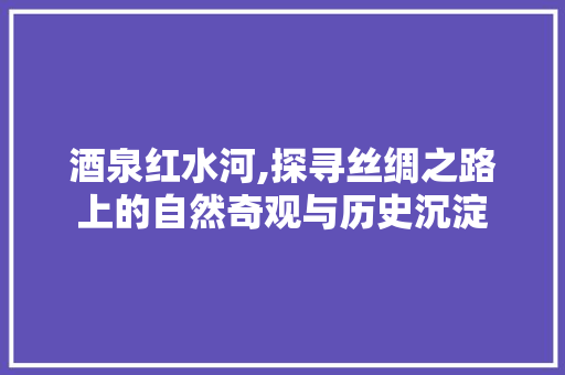 酒泉红水河,探寻丝绸之路上的自然奇观与历史沉淀