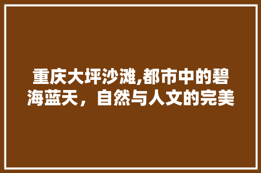 重庆大坪沙滩,都市中的碧海蓝天，自然与人文的完美融合