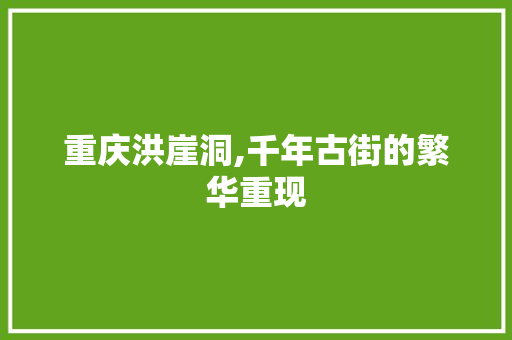 重庆洪崖洞,千年古街的繁华重现