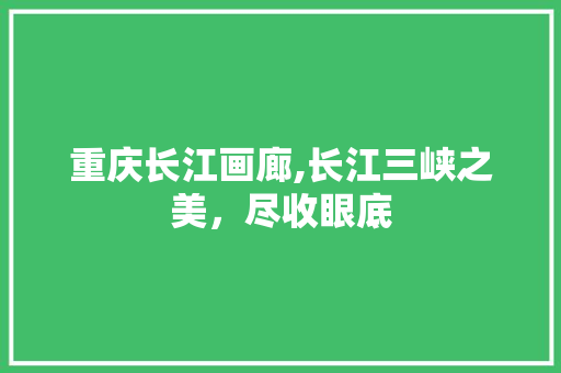 重庆长江画廊,长江三峡之美，尽收眼底