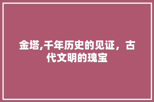 金塔,千年历史的见证，古代文明的瑰宝