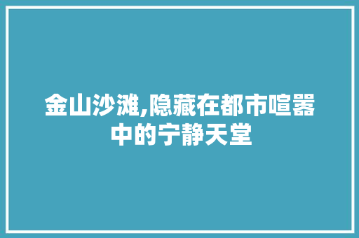 金山沙滩,隐藏在都市喧嚣中的宁静天堂