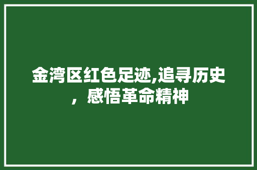 金湾区红色足迹,追寻历史，感悟革命精神