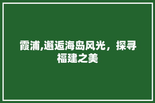 霞浦,邂逅海岛风光，探寻福建之美