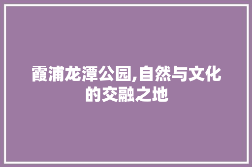 霞浦龙潭公园,自然与文化的交融之地