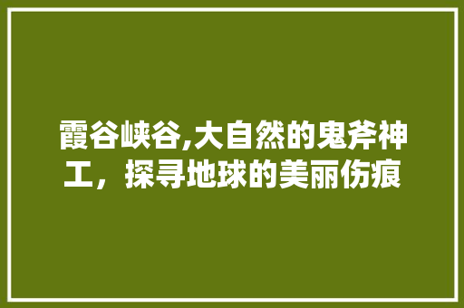 霞谷峡谷,大自然的鬼斧神工，探寻地球的美丽伤痕