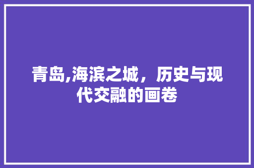 青岛,海滨之城，历史与现代交融的画卷